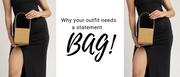 Brown leather handbag